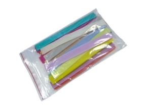 Suchý zip mix barev světlé pruhy 25 x 20 cm pes/nylon smyčka + háček
