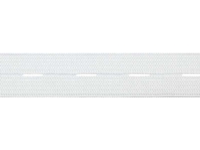 Knitted button band (rubber) 20 mm white 25 mb