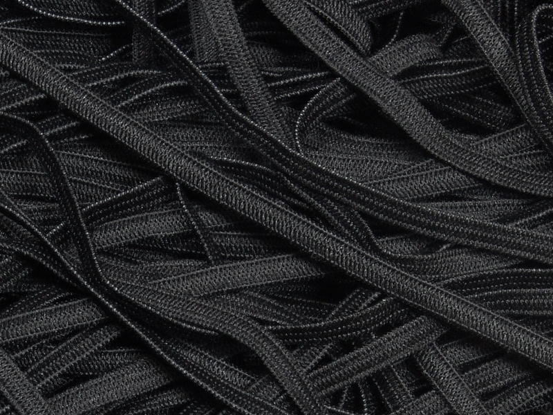 PRUŽENKA  HLADKÁ PLETENÁ 5 mm (580) ČERNÁ  POLYESTER  8,27 KG - CA 3759 M