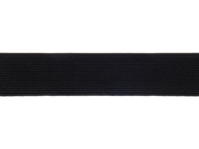 Flat knitted flexible tape 20 mm (580) black polyester EU
