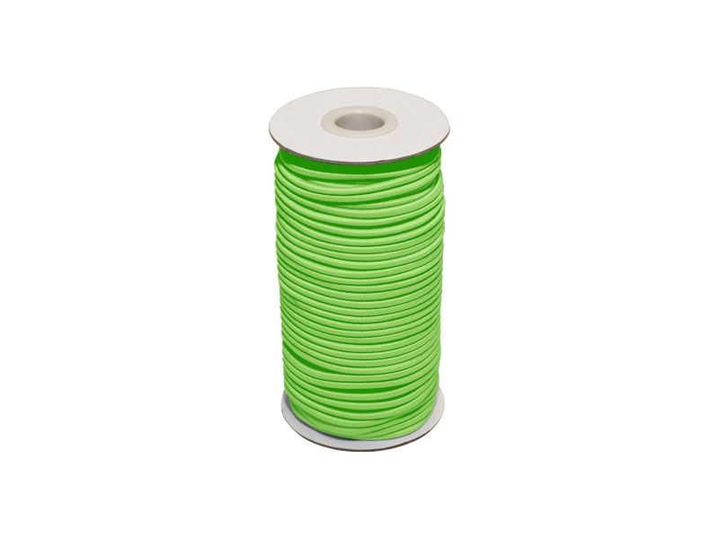 Elastic cord 3 mm green neon 1001 polyester 50 mb