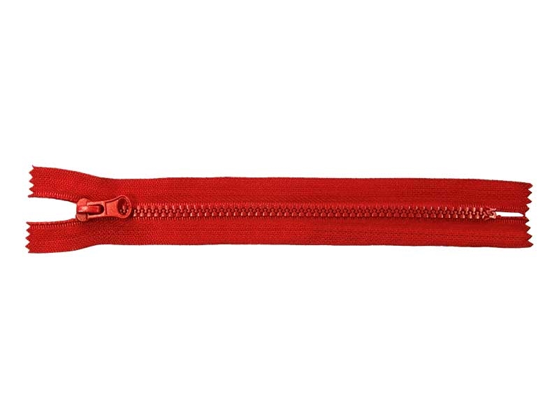 KOSTĚNÝ ZIP ŠÍŘE 5 NEDĚLITELNÝ 18 cm (171) ČERVENÝ 50 KS