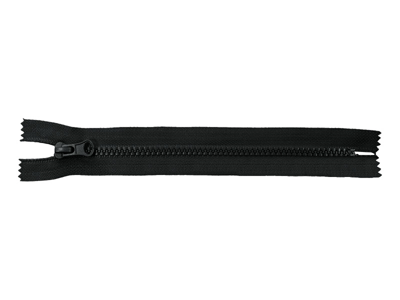 KOSTĚNÝ ZIP ŠÍŘE 5 NEDĚLITELNÝ 18 cm (301) GRAFITOVÝ 50 KS