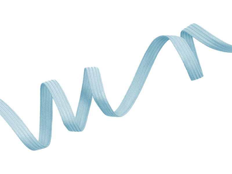 Knitted elastic tape 7 mm (351) sky-blue polyester 100 mb