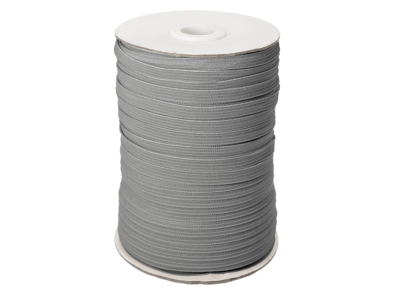 Pruženka hladká pletená 7 mm (134) šedá polyester 100 m Pruženka hladká pletená 7 mm (134) šedá polyester 100 m