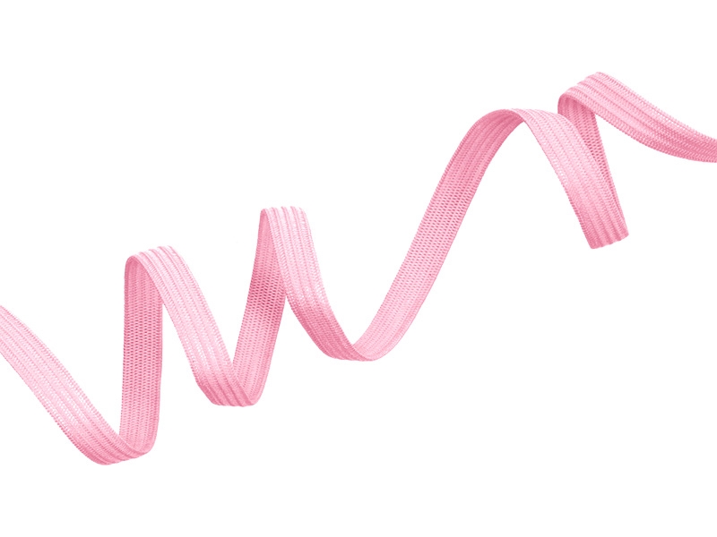 Knitted elastic tape 7 mm (552) light pink polyester 100 mb