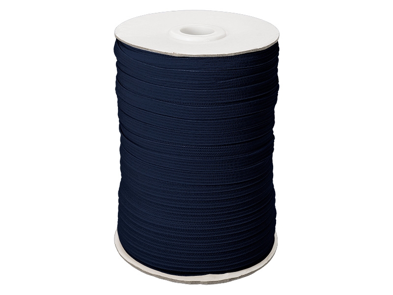 Elastischer band flach gestrickt 7 mm (058) Dunkelblau polyester 100 lm