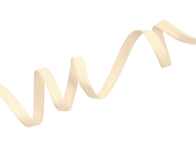 Knitted elastic tape 7 mm (122) light beige polyester 100 mb Knitted elastic tape 7 mm (122) light beige polyester 100 mb