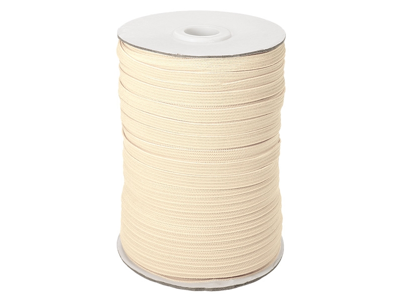 Elastischer band flach gestrickt 7 mm (122) Hellbeige polyester 100 lm Elastischer band flach gestrickt 7 mm (122) Hellbeige polyester 100 lm