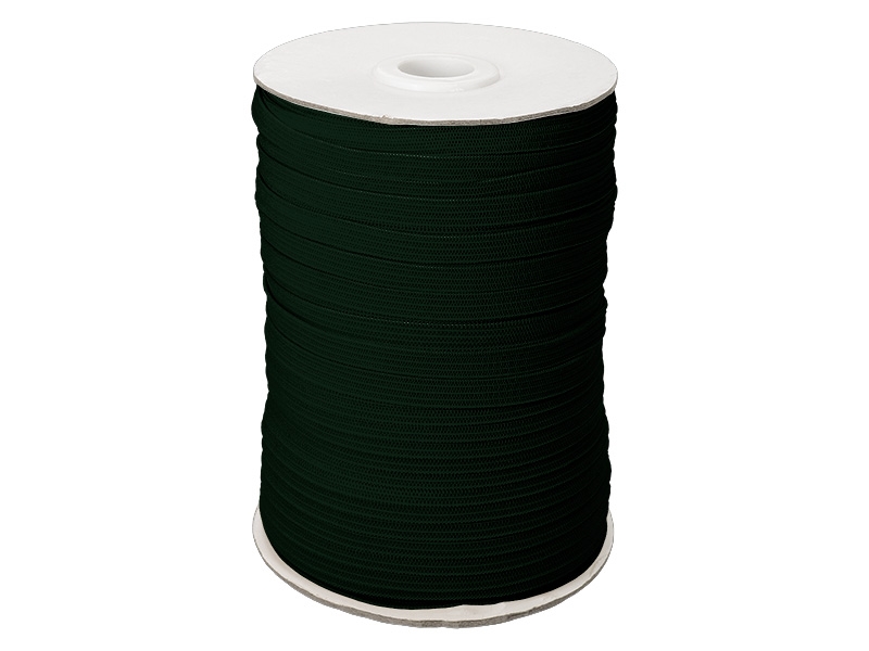 Pruženka hladká pletená 7 mm (017) tmavě zelená polyester 100 m