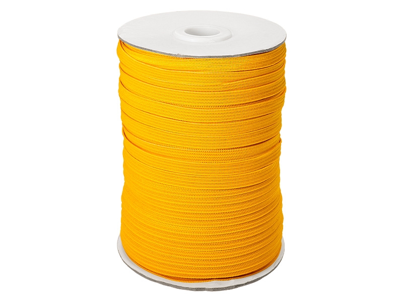 Knitted elastic tape 7 mm (504) yellow polyester 100 mb