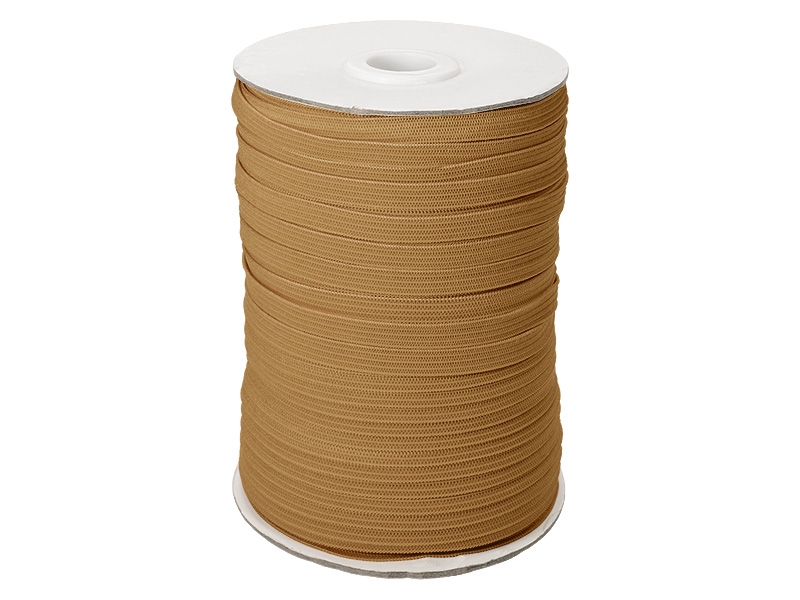 Elastischer band flach gestrickt 7 mm (894) dunkelbeige polyester 100 lm