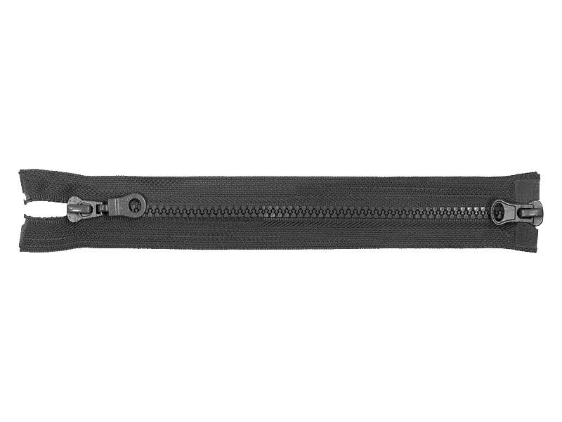 KOSTĚNÝ ZIP ŠÍŘE 5 DĚLITELNÝ TWO WAYS 70 cm (301) GRAFIT 50   KS