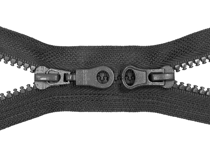 KOSTĚNÝ ZIP ŠÍŘE 5 DĚLITELNÝ TWO WAYS 70 cm (301) GRAFIT 50   KS