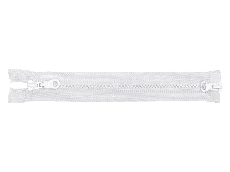 PLASTIC READY ZIPPER 5 OPEN END TWO WAYS 70 cm (501) WHITE 50  PCS