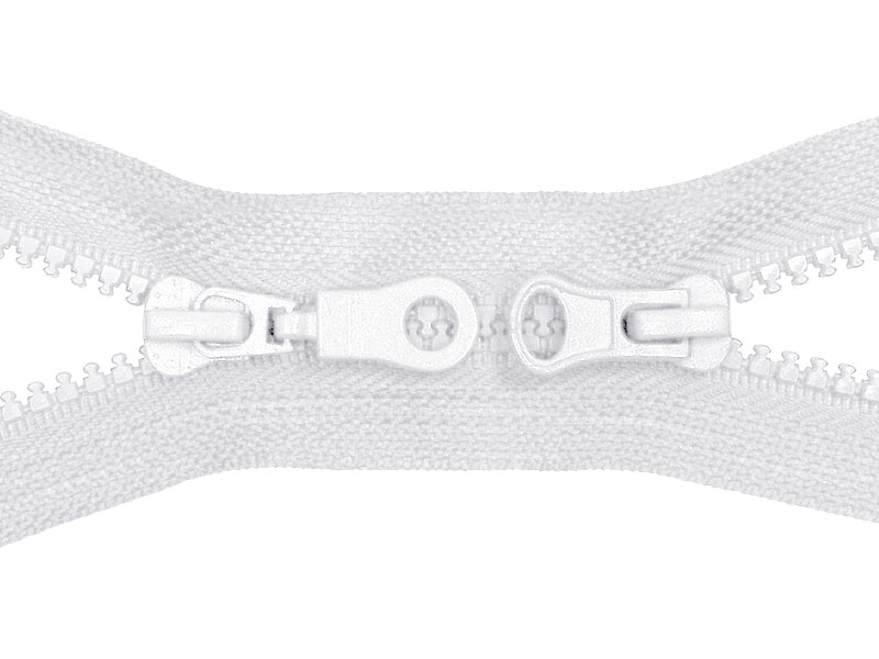 PLASTIC READY ZIPPER 5 OPEN END TWO WAYS 70 cm (501) WHITE 50  PCS