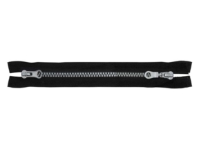 Zamek błyskawiczny kostkowy 5 rozdzielczy dwusuwakowy 70 cm auto lock (580) czarny + srebrny Zamek błyskawiczny kostkowy 5 rozdzielczy dwusuwakowy 70 cm auto lock (580) czarny + srebrny