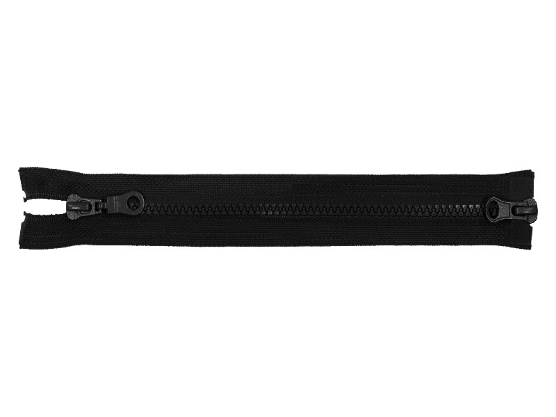 KOSTĚNÝ ZIP ŠÍŘE 5 DĚLITELNÝ TWO WAYS 70 cm (580)  ČERNÁ 50  KS