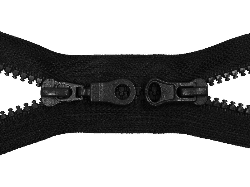 KOSTĚNÝ ZIP ŠÍŘE 5 DĚLITELNÝ TWO WAYS 70 cm (580)  ČERNÁ 50  KS