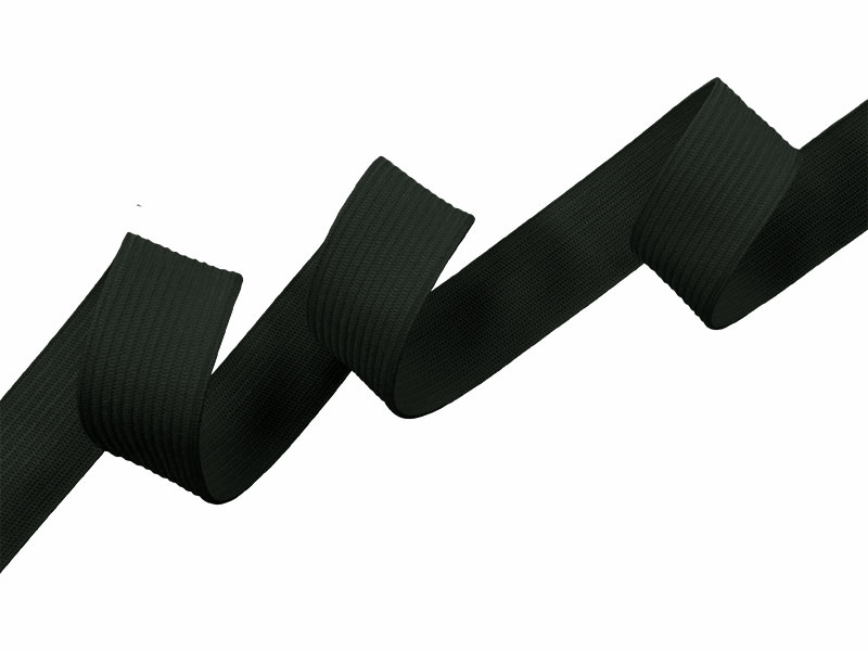 Knitted elastic tape 20 mm (017) dark green polyester 25 mb