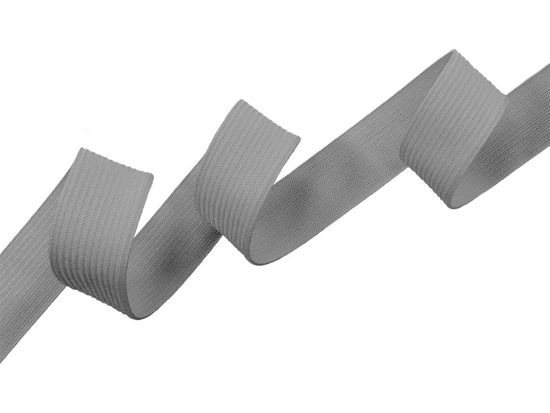 Elastischer band flach gestrickt 20 mm (134) Grau polyester 25 lm