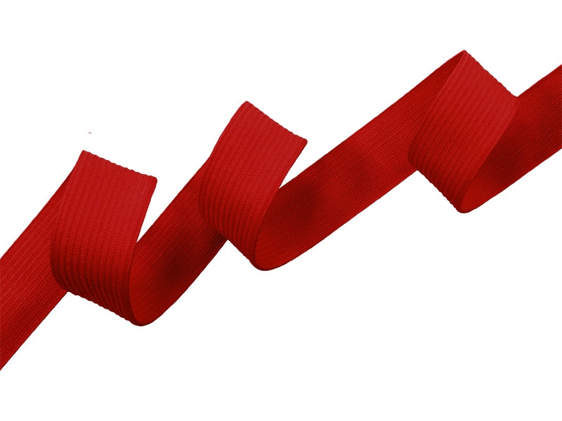 Knitted elastic tape 20 mm (171) red polyester 25 mb