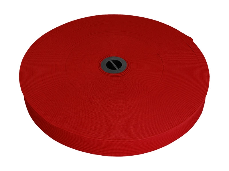 Knitted elastic tape 20 mm (171) red polyester 25 mb