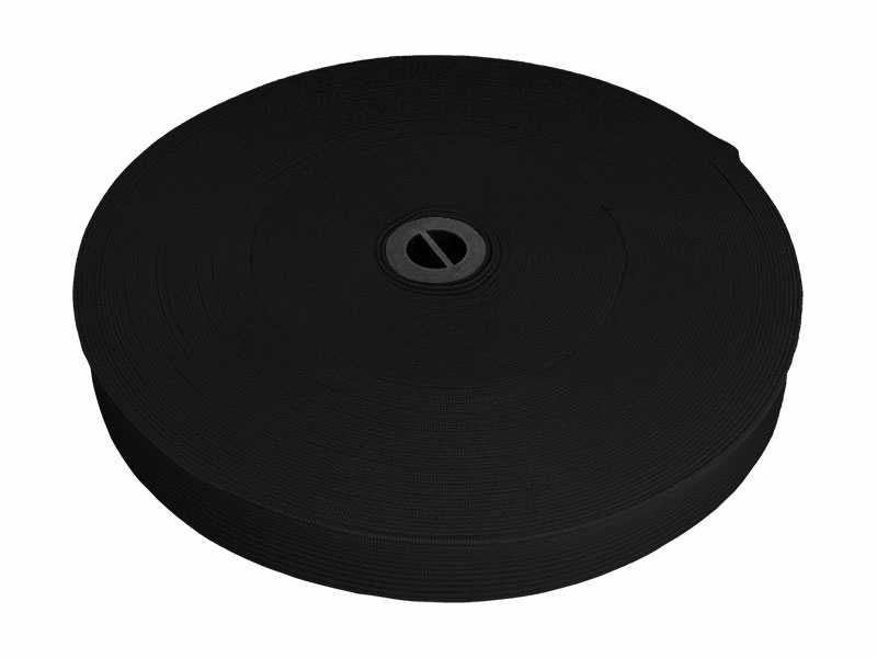 Knitted elastic  tape 20 mm (301) graphite polyester 25 mb