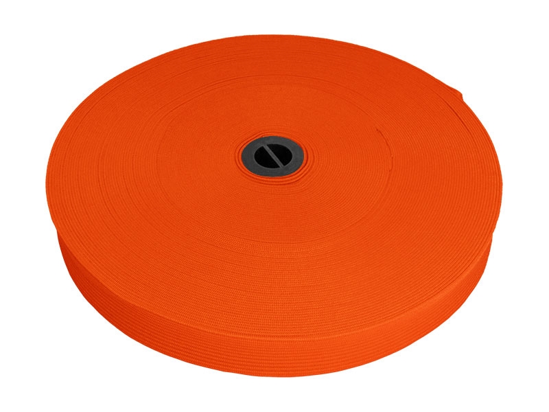 Pruženka hladká pletená 20 mm (523) oranžová polyester 25 m Pruženka hladká pletená 20 mm (523) oranžová polyester 25 m