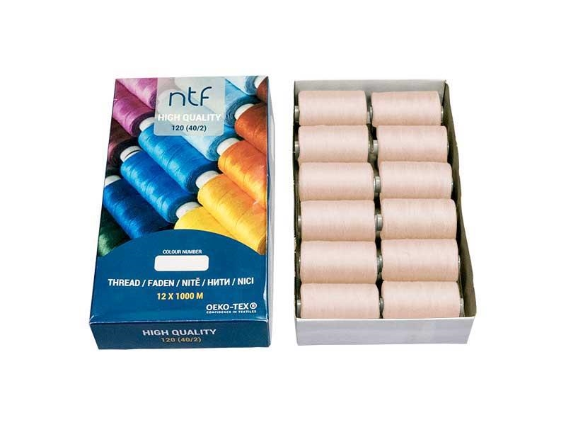 POLYESTEROVÉ NITĚ NTF 40/2BÉŽOVĚ RŮŽOVÁ A672  1000 m x 12 ks