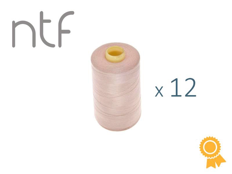 POLYESTEROVÉ NITĚ NTF 40/2BÉŽOVĚ RŮŽOVÁ A672  1000 m x 12 ks