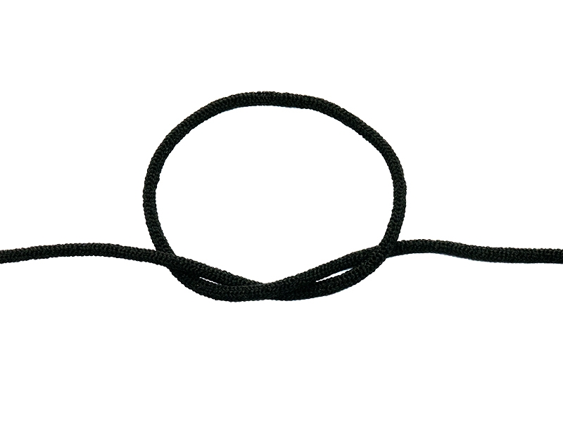 GUMMIKORDEL 2 MM SCHWARZ 580    POLYESTER 2700  LM