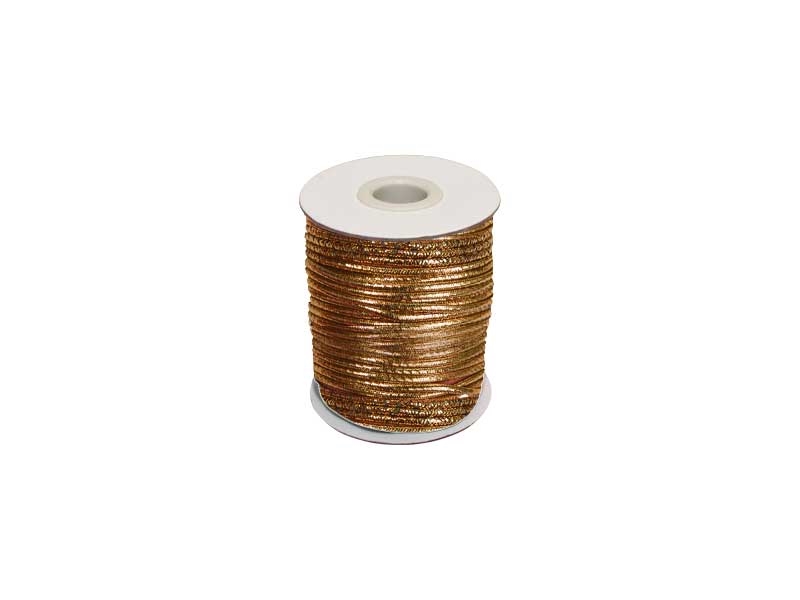 Gummikordel 1,5 mm rosa-gold polyester 100 lm
