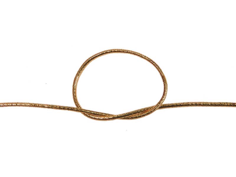 Elastic cord 1,5 mm pink-gold polyester 100 mb