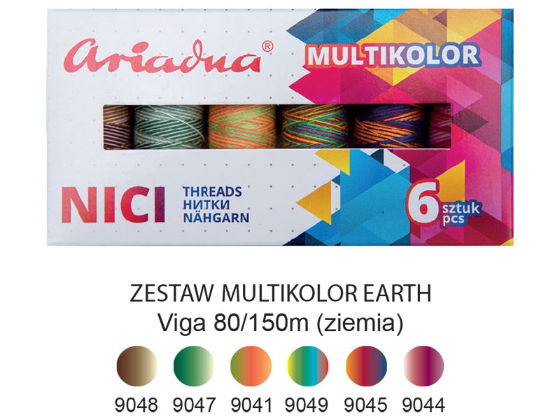Nici szwalnicze zestaw multikolor earth Viga 80