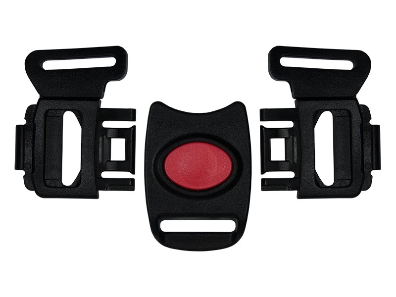 Plastic buckle double 25 mm 5-way tekla9 black/red pcs