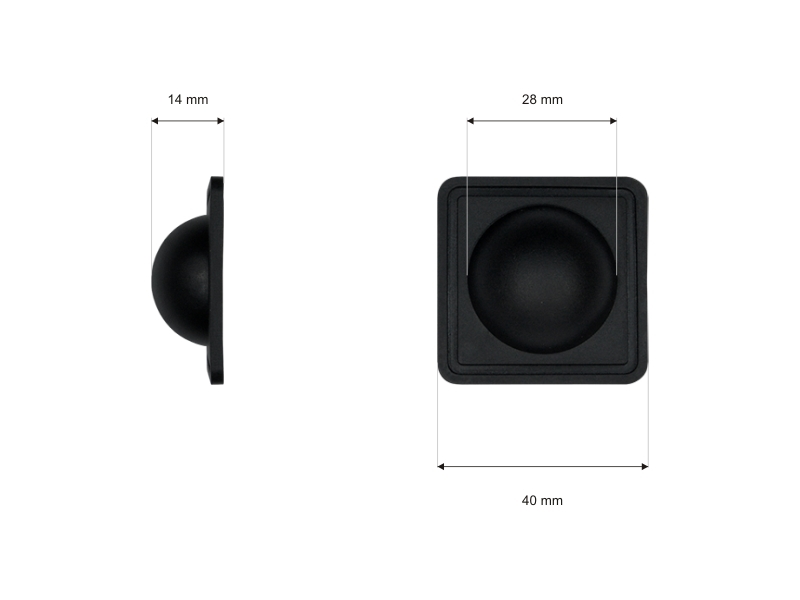 Bodengleiter 40/14 mm schwarz 1000 st.