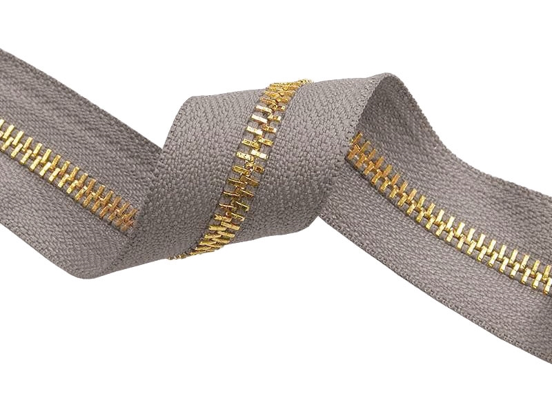 METAL ZIPPER  TAPE 5 (134) GREY GLOSSY GOLD