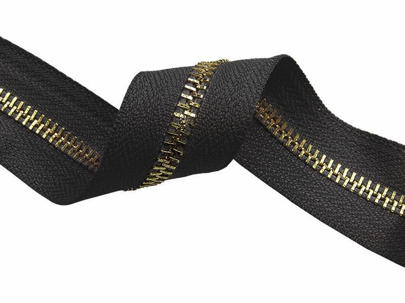 METAL ZIPPER  TAPE 5 (301) GRAPHITE   GLOSSY GOLD
