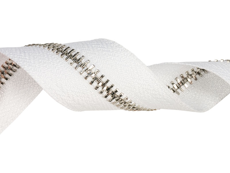 METAL ZIPPER  TAPE 5 (501) WHITE GLOSSY NICKEL