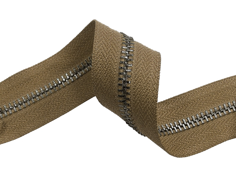 METAL ZIPPER TAPE 5 (894)  DARK BEIGE GLOSSY NICKEL