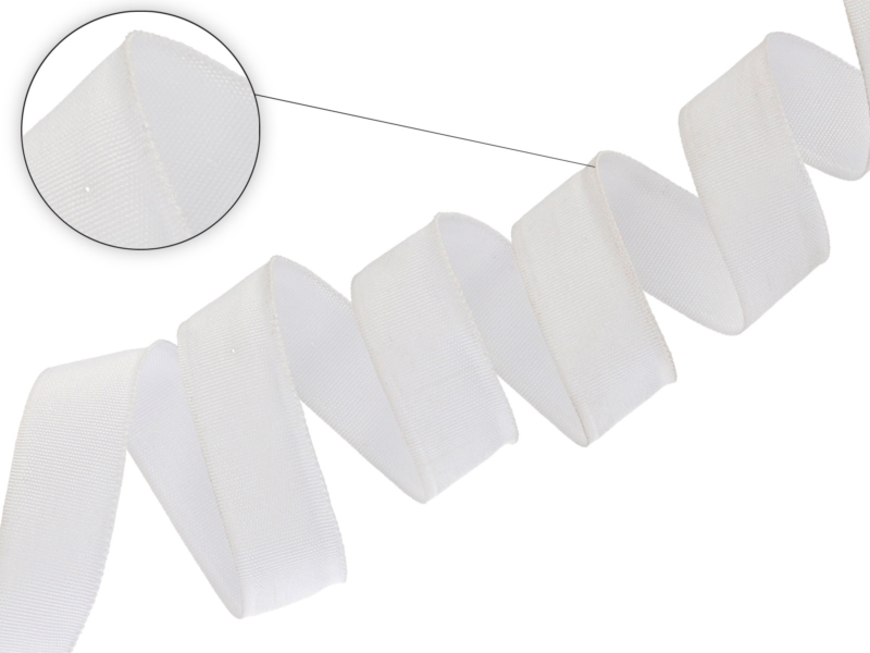 Polyester twill tape 25 mm white (501) - second-class Polyester twill tape 25 mm white (501) - second-class
