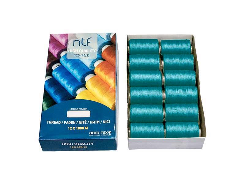 POLYESTEROVÉ NITĚ NTF 40/2DARK TURQUOISE A611  1000 m x 12 ks