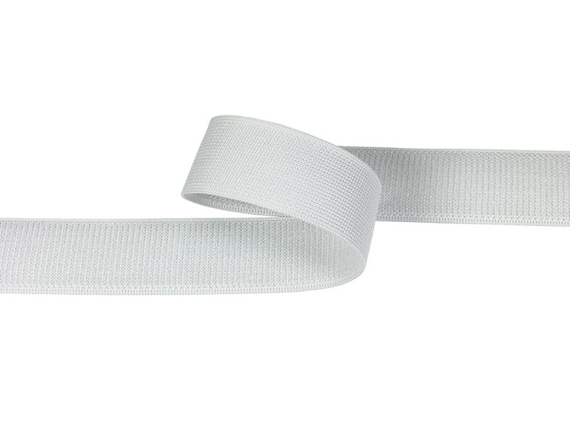 Elastic hook and loop     tape  white&nbsp580 nylon loop 20 yd