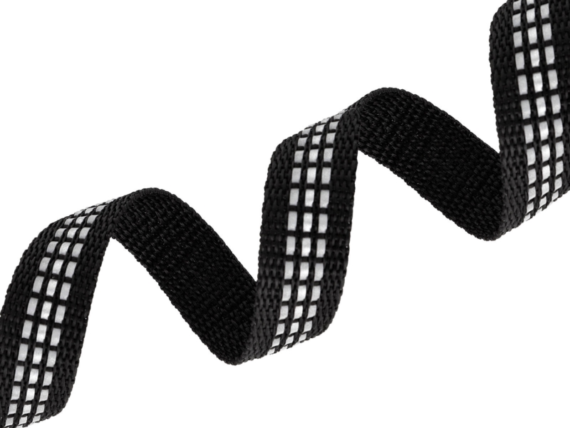 Reflective webbing 20 mm / 1,5 mm black 580 pp 25 mb