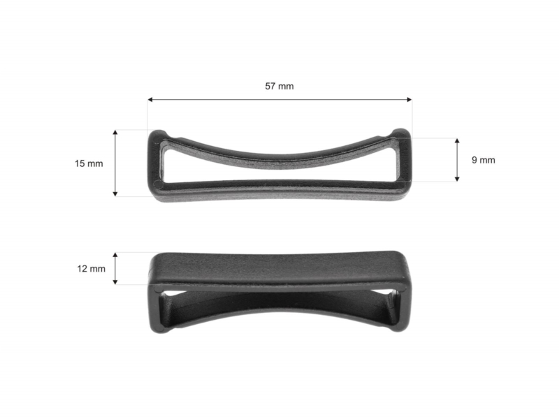 Kunststoffschlaufe für band 50 mm schwarz 100 st.