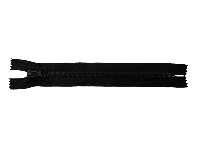 KOSTĚNÝ ZIP ŠÍŘE 5 NEDĚLITELNÝ 14 cm (580) ČERNÁ 50 KS