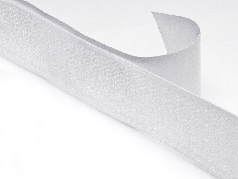 Klettverschlussband selbstklebend  weiß 501 polyester/nylon flausch 25 lm
