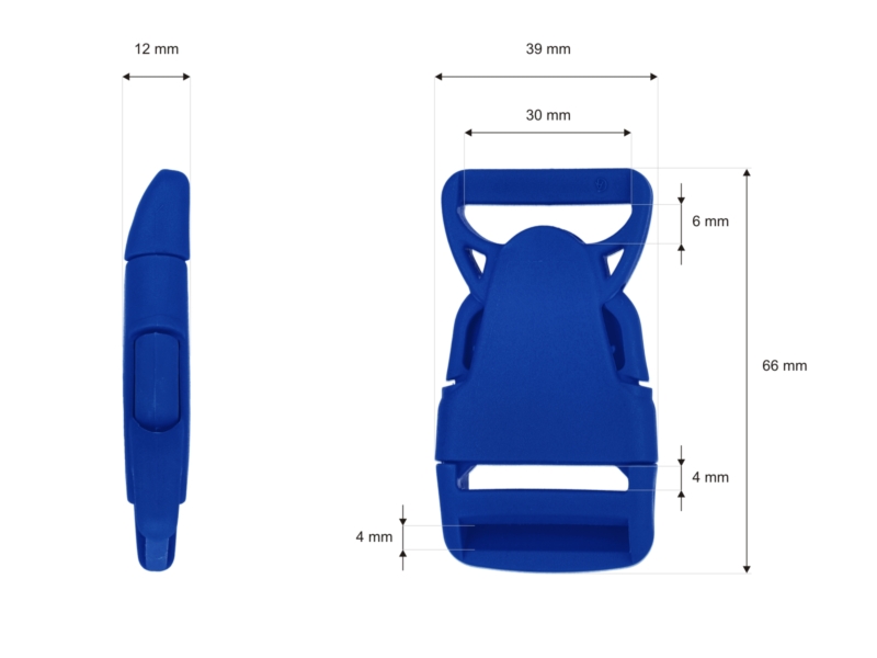Plastic buckle 30 mm olga blue 100 pcs