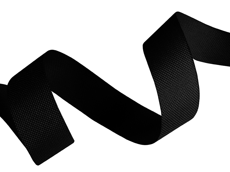Polyester twill tape 25 mm black (580)